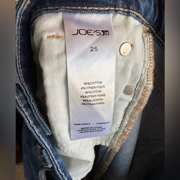 Joe's Jeans The MiA high rise wide leg raw hem ankle Blue Jean Denim Sz 25 - Picture 4 of 8